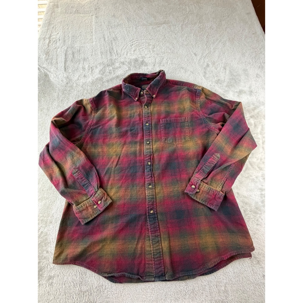Pendleton Flannel Shirt Mens XXL Red Plaid Cotton Button Down RA351-79378